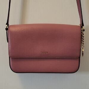 DKNY Leather Rose Crossbody Bag 9 X 6 X 2.5 Purse EUC